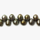 Bronze Green Baroque top drilled freshwater pearls 16 inch 90 pieces 8x6mm - The Bead Traders