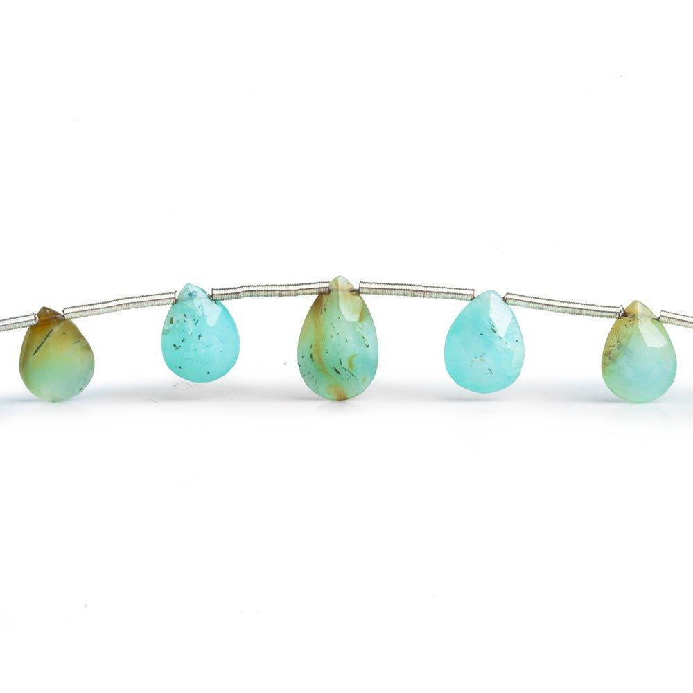 Brown and Blue Peruvian Opal Faceted Pear Beads 8 inch 12 pieces - The Bead Traders