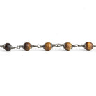 Brown Bone Round Capped Black Gold Chain by the Foot 23 pieces - The Bead Traders