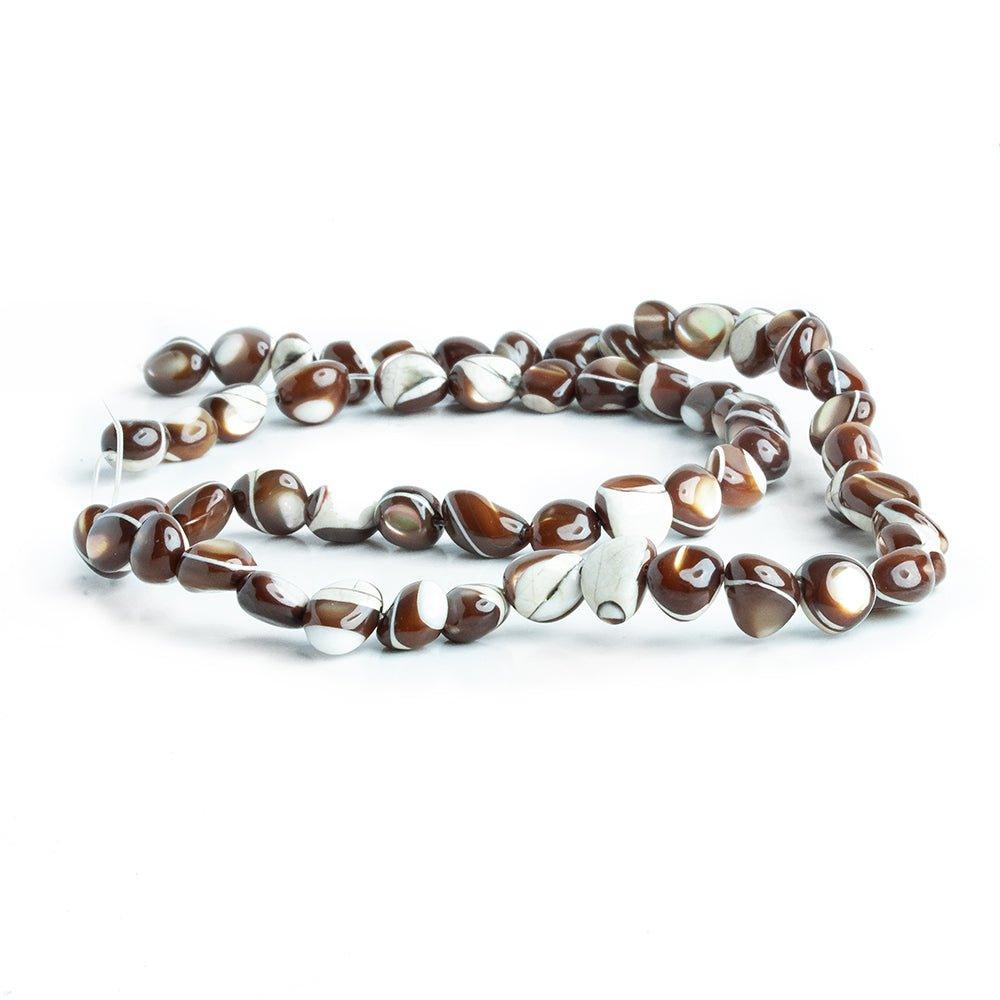 Brown Mother of Pearl Nugget Beads 16 inch 55 pieces - The Bead Traders
