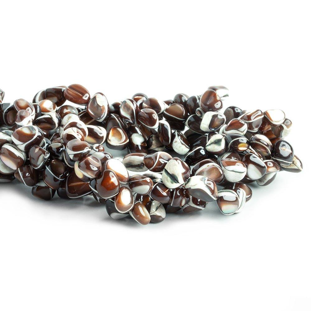 Brown Mother of Pearl Nugget Beads 16 inch 55 pieces - The Bead Traders