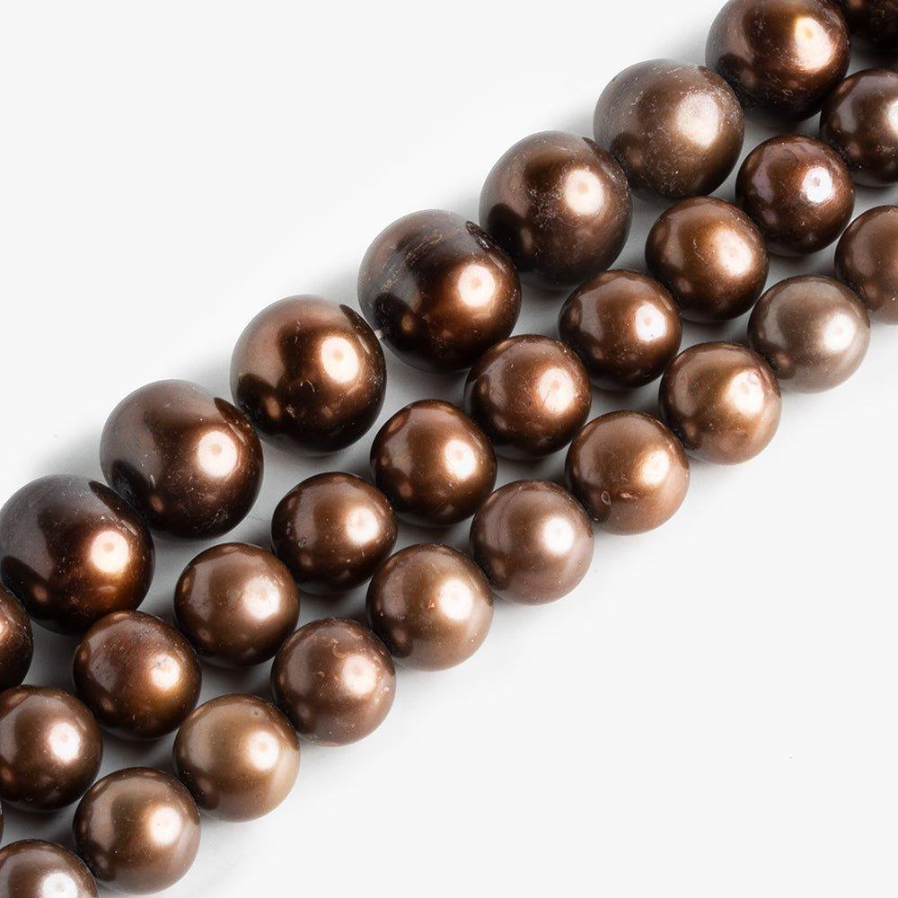 Brown Off Round Freshwater Pearls - Lot of 3 - The Bead Traders
