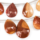 Bruno Jasper Faceted Pear Beads, 8 inch, 12x10x5-22x15x6mm, 11 pieces - The Bead Traders