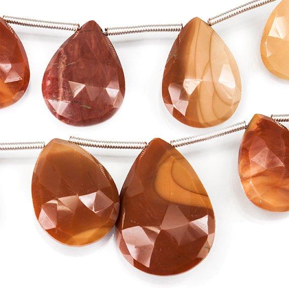Bruno Jasper Faceted Pear Beads, 8 inch, 12x10x5-22x15x6mm, 11 pieces - The Bead Traders
