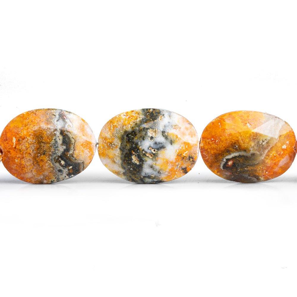 Bumblebee Jasper Faceted Oval Beads 8 inch 13 pieces - The Bead Traders