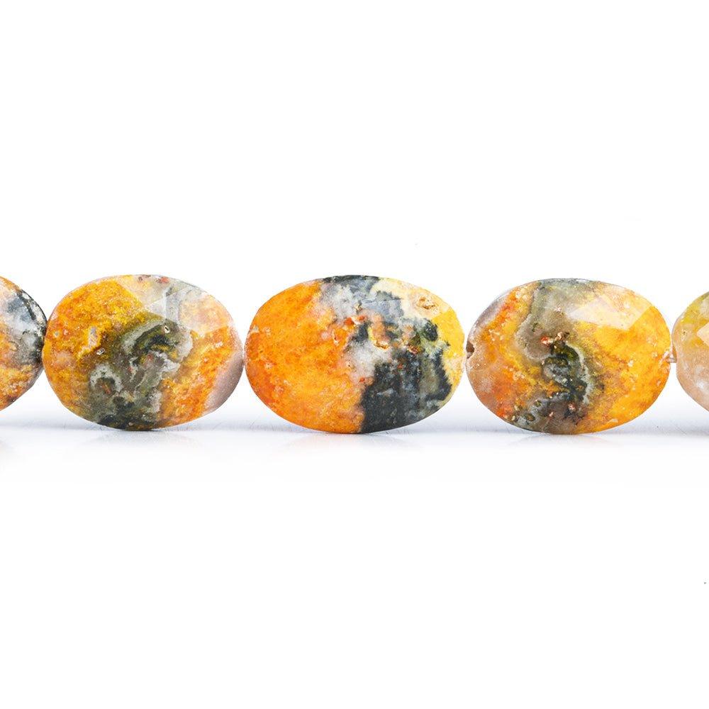 Bumblebee Jasper Faceted Oval Beads 8 inch 14 pieces - The Bead Traders