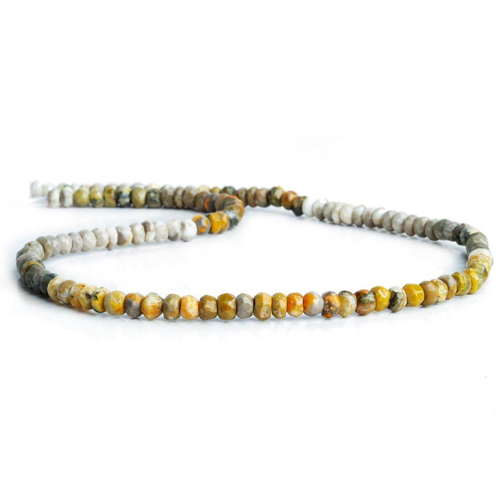 Bumblebee Jasper Hand Cut Faceted Rondelle Beads 12 inch 105 pieces - The Bead Traders