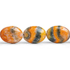 Bumblebee Jasper Plain Oval Beads 7.5 inch 12 pieces - The Bead Traders