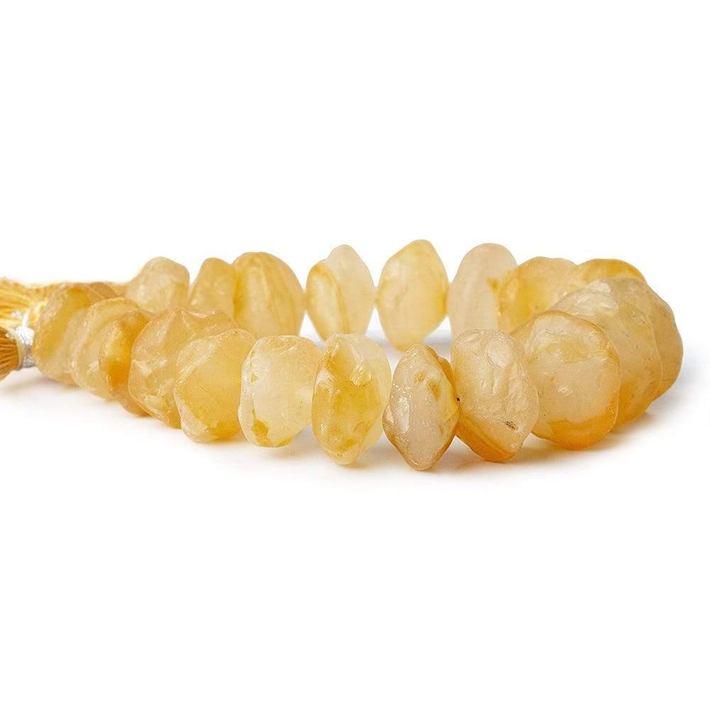 Butterscotch Yellow Agate Tumbled Hammer Faceted Disc Beads 23 pieces - The Bead Traders
