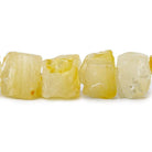Buttery Yellow Agate Beads Hammer Faceted Cube - Lot of 2 - The Bead Traders