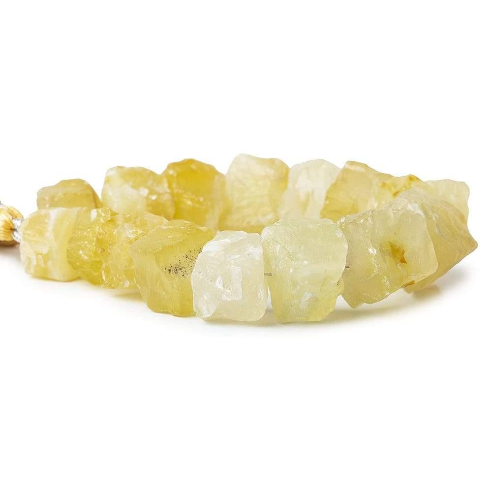 Buttery Yellow Agate Beads Hammer Faceted Cube - Lot of 2 - The Bead Traders
