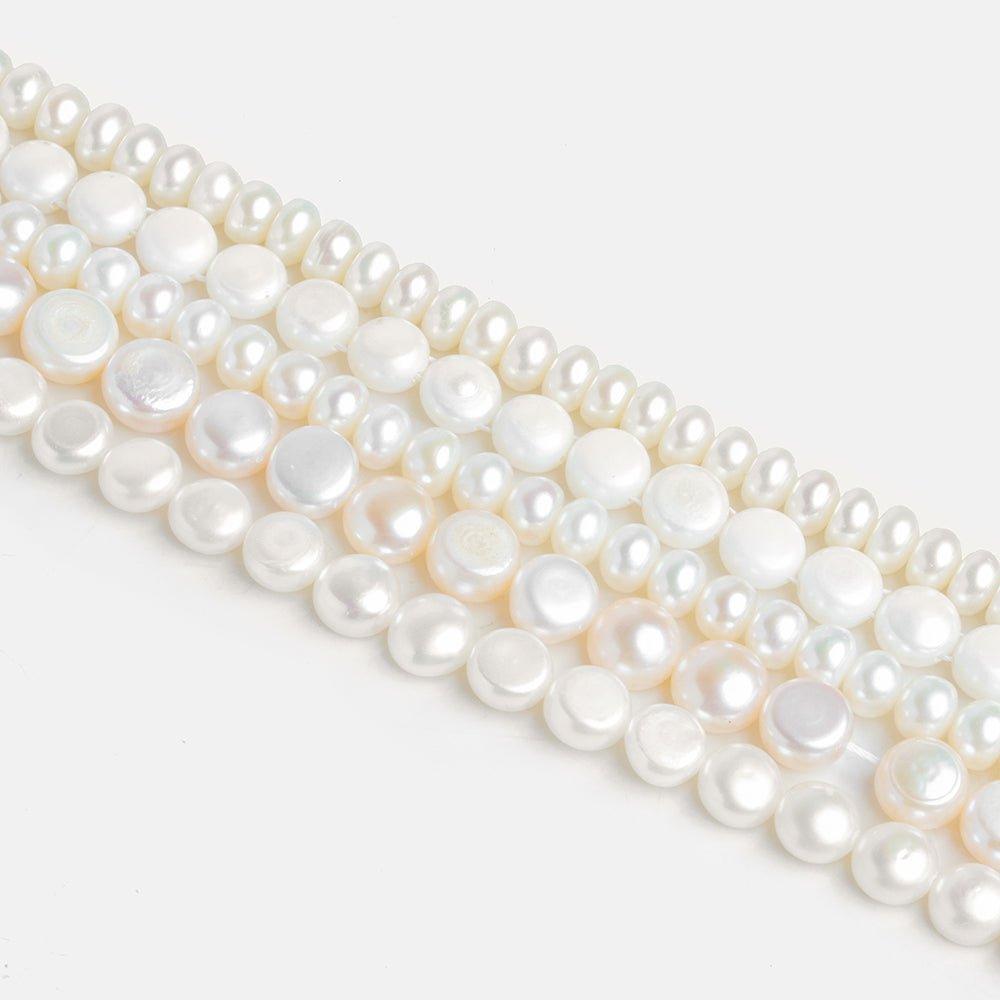 Button Pearls - Lot of 5 Strands - The Bead Traders