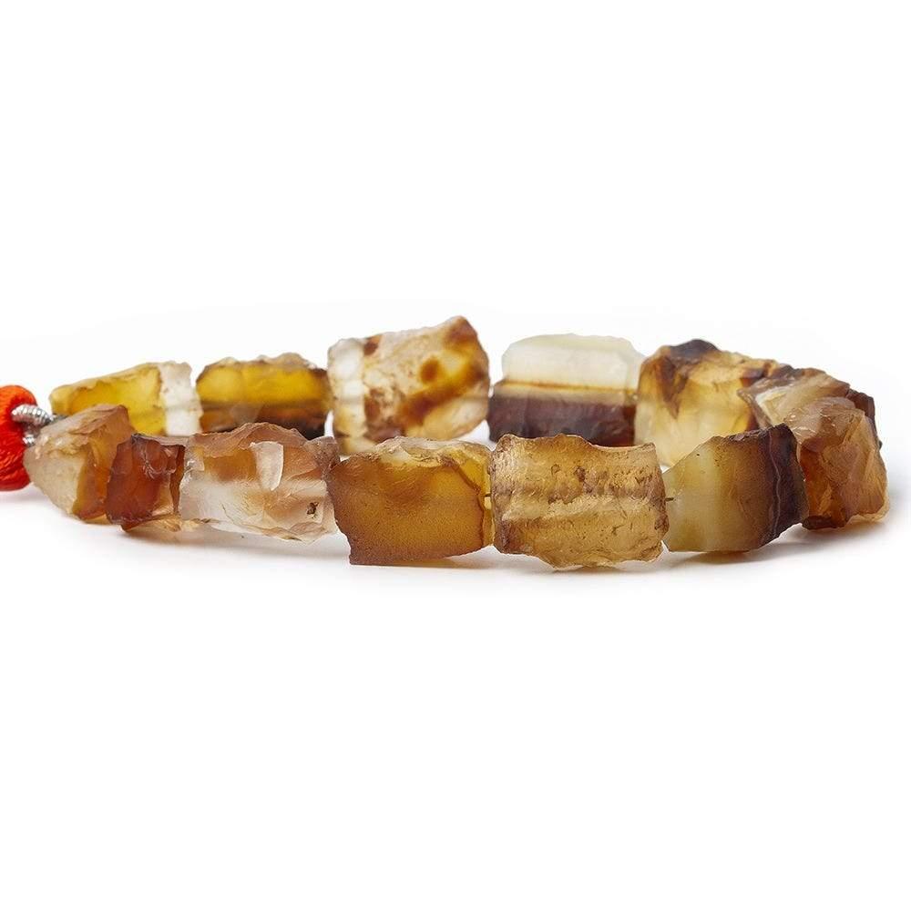 Calypso Sunset Agate Beads Hammer Faceted Square and Rectangle 8 inch 13 pcs - The Bead Traders