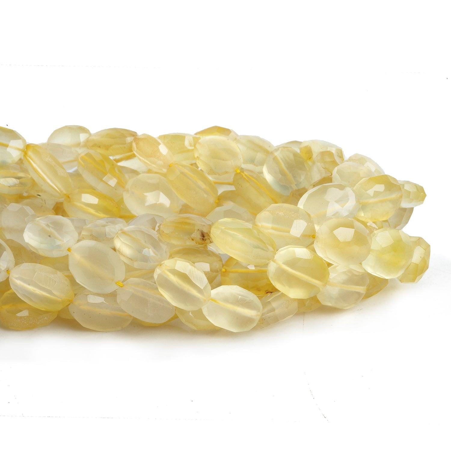 Canary Yellow Chalcedony Faceted Ovals 14 inch 35 beads - The Bead Traders