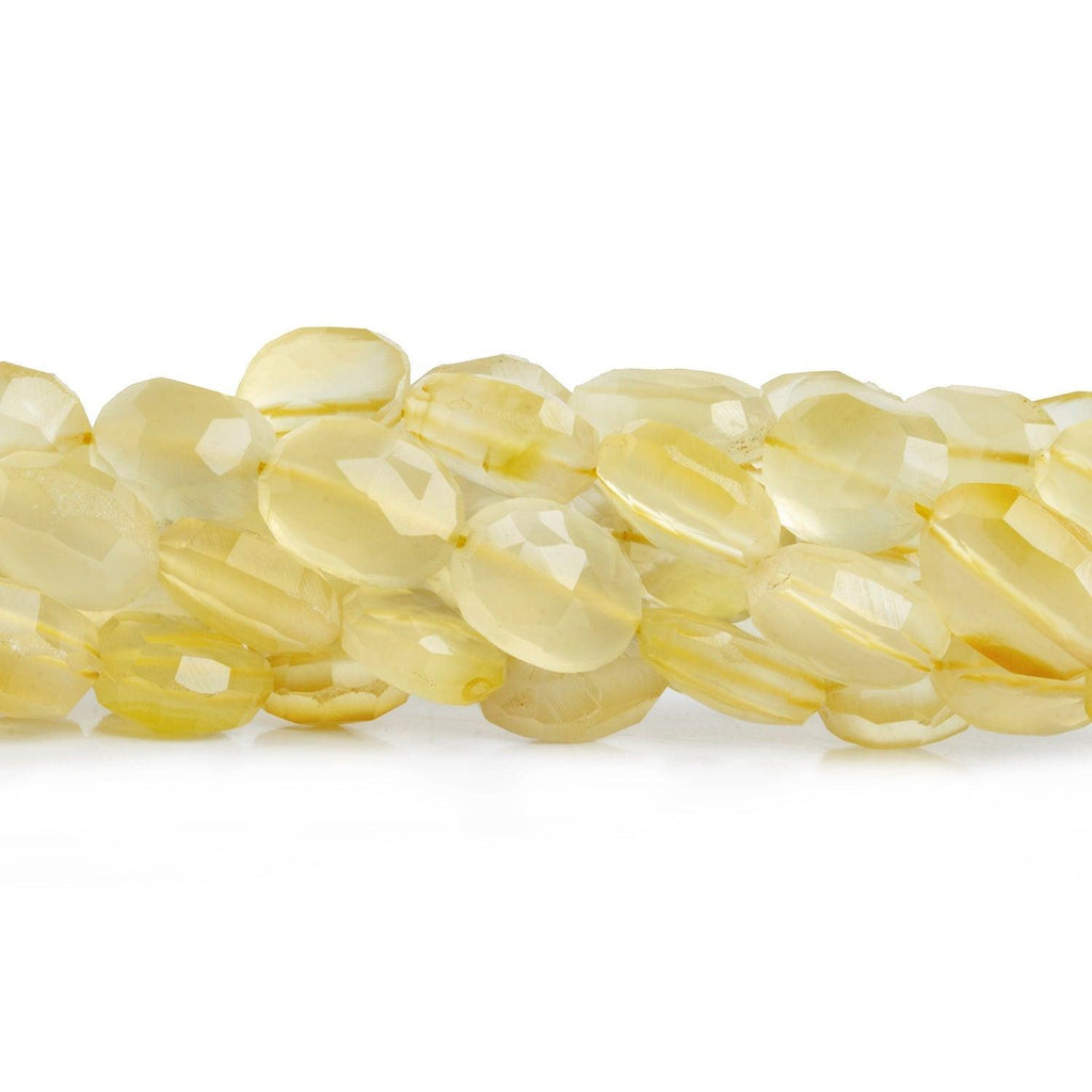Canary Yellow Chalcedony Faceted Ovals 14 inch 35 beads - The Bead Traders