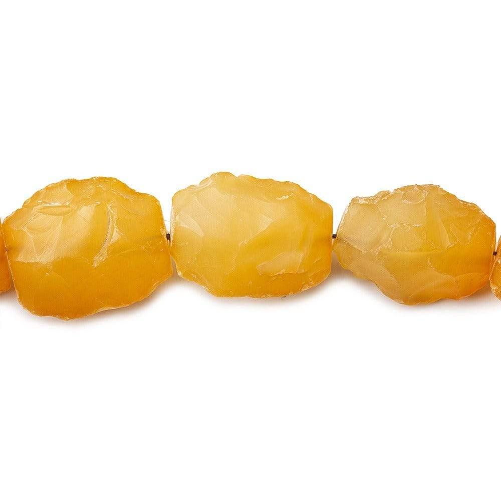 Cantalope Orange Agate Hammer Faceted Oval Beads - The Bead Traders