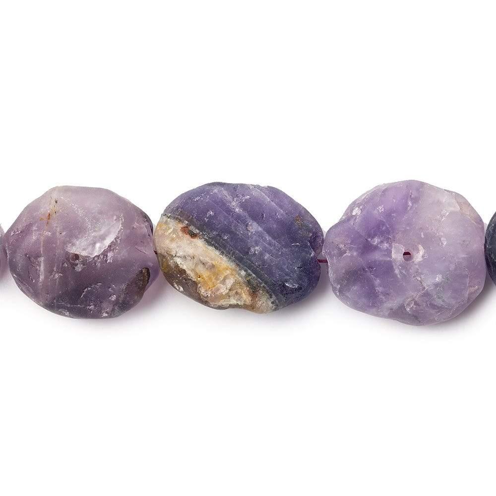 Cape Amethyst Beads Tumbled Hammer Faceted Oval 8 inch 12 pieces - The Bead Traders