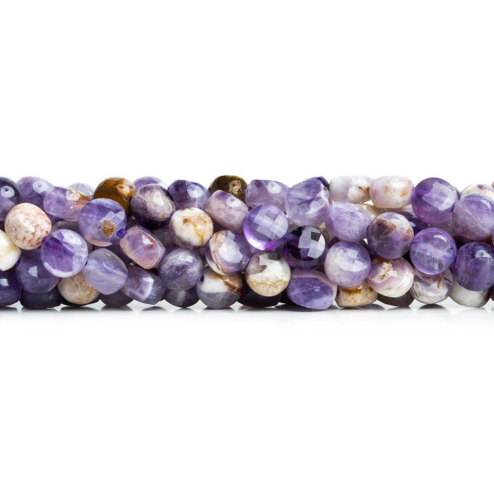 Cape Amethyst Faceted Coin Beads 15 inch 60 pieces - The Bead Traders