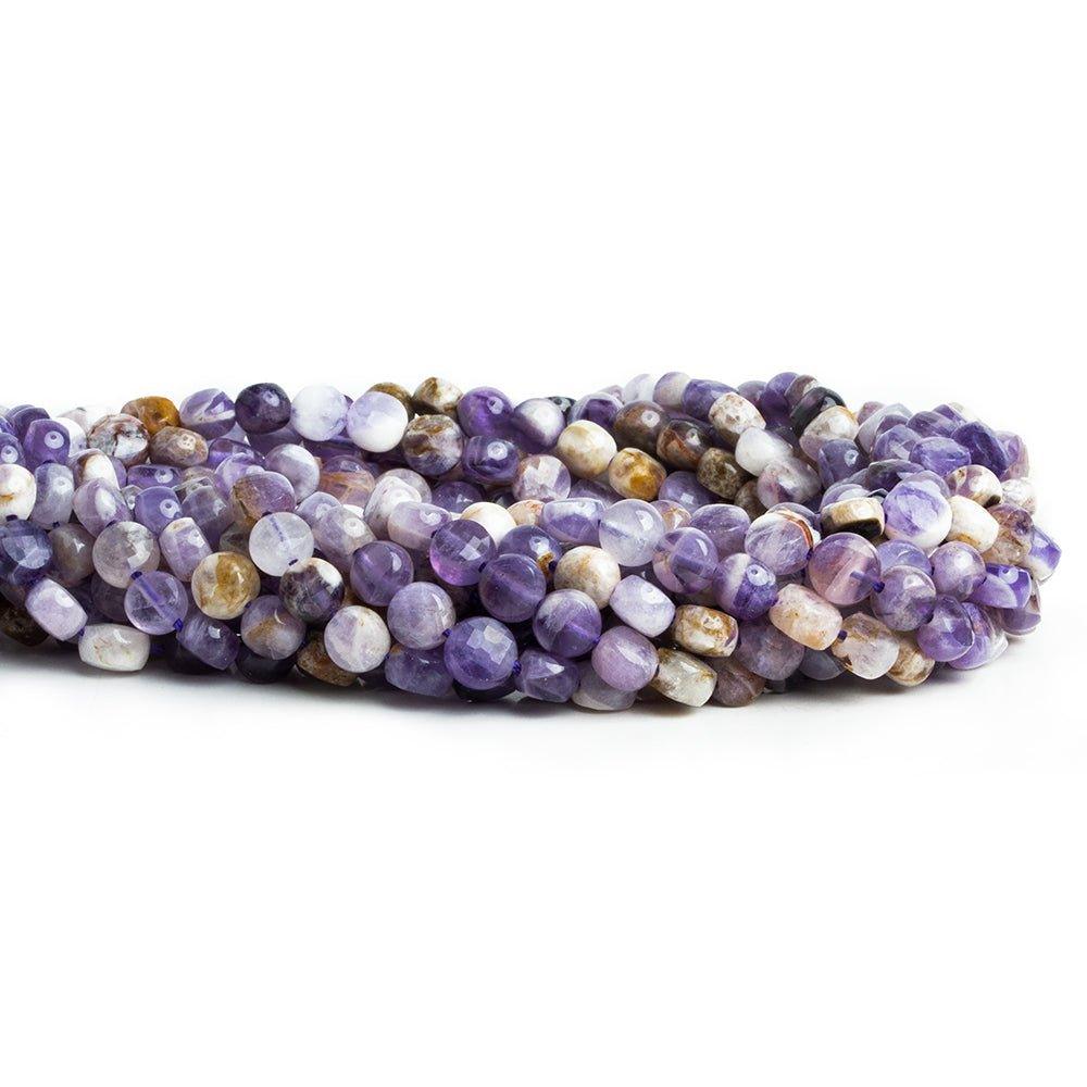 Cape Amethyst Faceted Coin Beads 15 inch 60 pieces - The Bead Traders