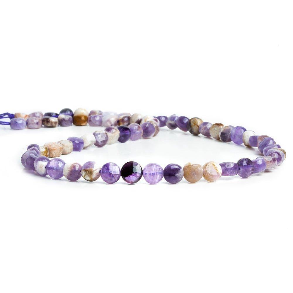 Cape Amethyst Faceted Coin Beads 15 inch 60 pieces - The Bead Traders