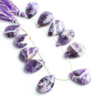 Cape Amethyst Faceted Pear Beads 8 inch 11 pieces - The Bead Traders