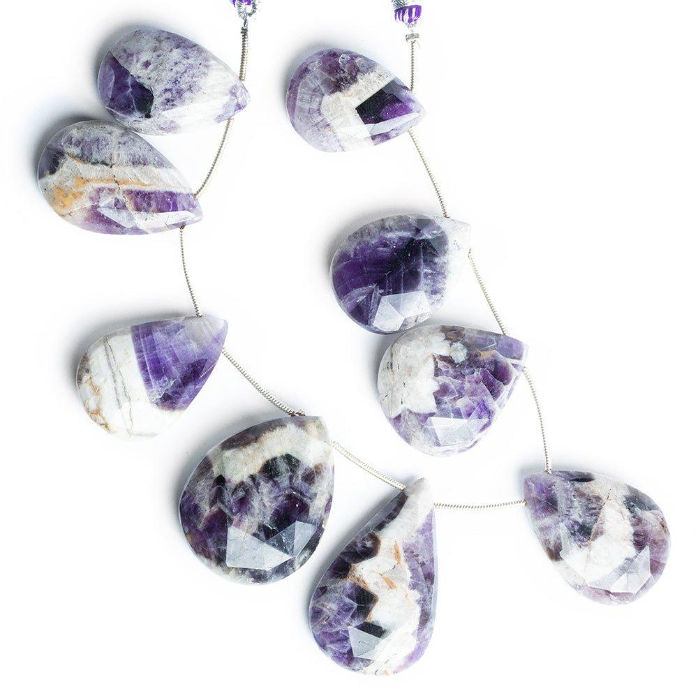Cape Amethyst Faceted Pear Beads 8 inch 9 pieces - The Bead Traders