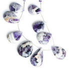 Cape Amethyst Faceted Pear Beads 8 inch 9 pieces - The Bead Traders