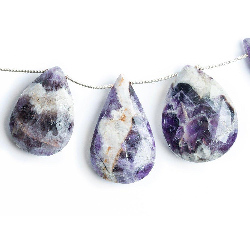 Cape Amethyst Faceted Pear Beads 8 inch 9 pieces - The Bead Traders