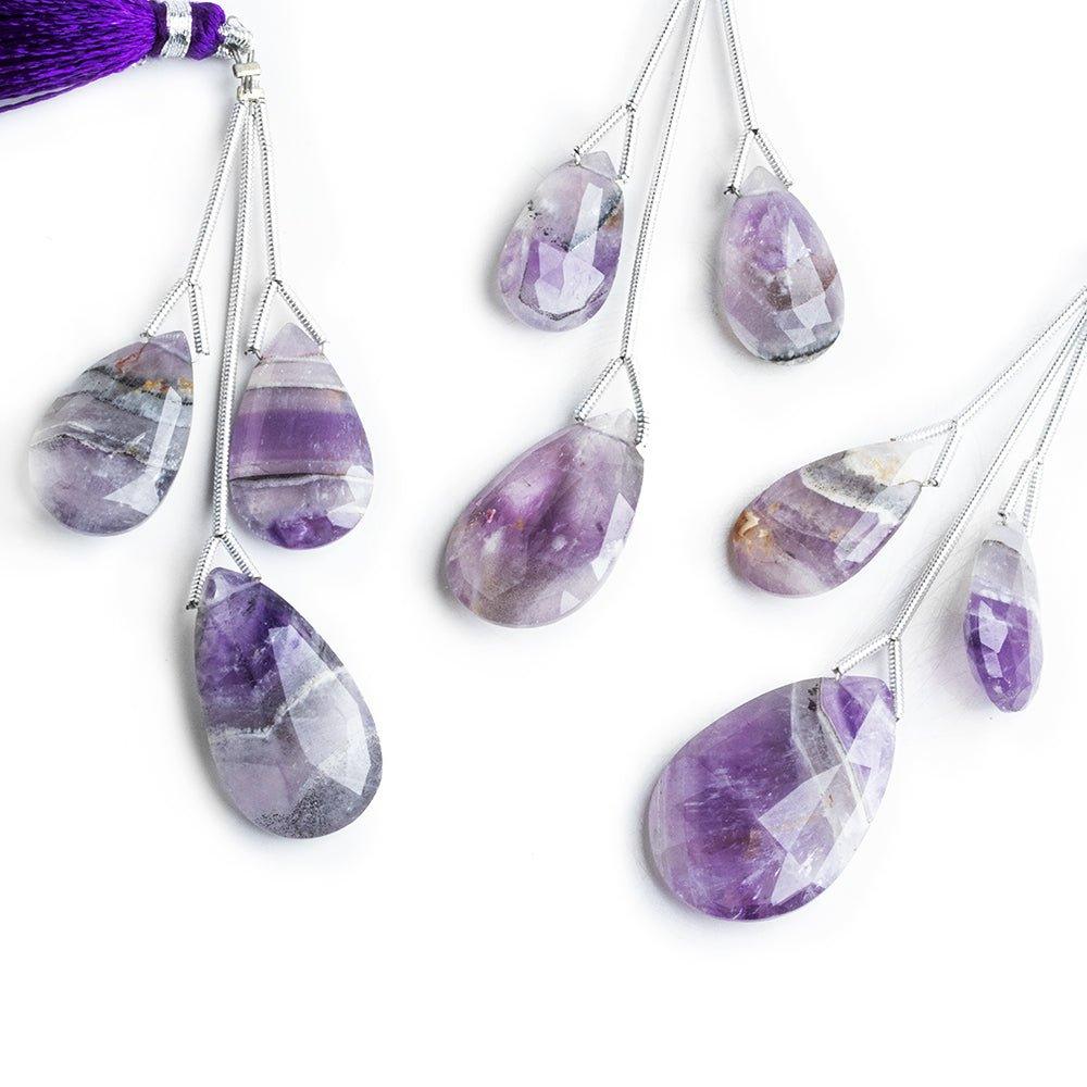 Cape Amethyst Faceted Pear Focal Beads 3 Pieces - The Bead Traders