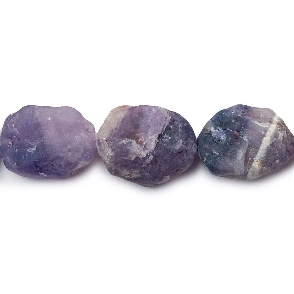 Cape Amethyst Hammer Faceted Oval Beads 8 inch 13 pieces - The Bead Traders