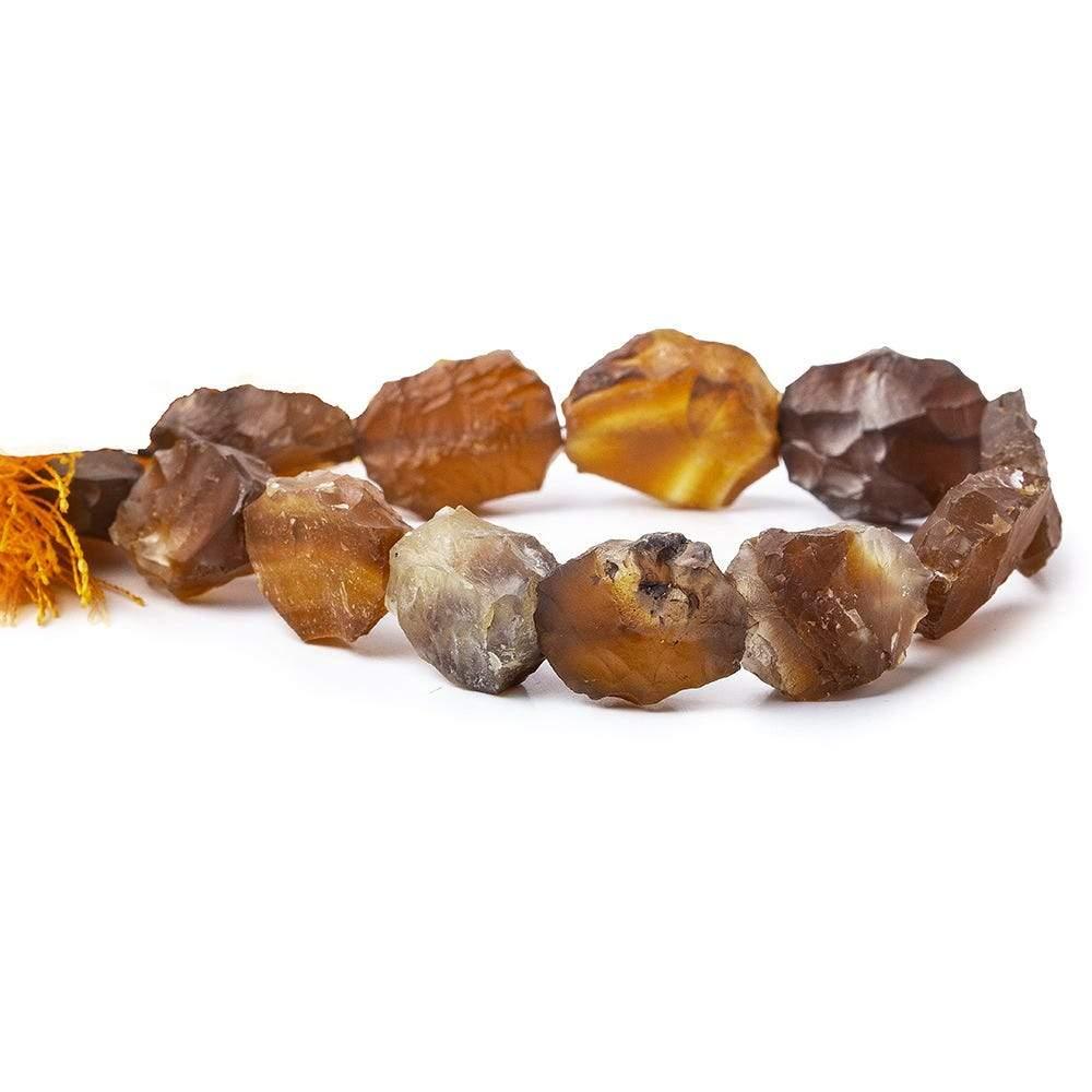 Caramel Agate Beads Hammer Faceted Ovals - The Bead Traders