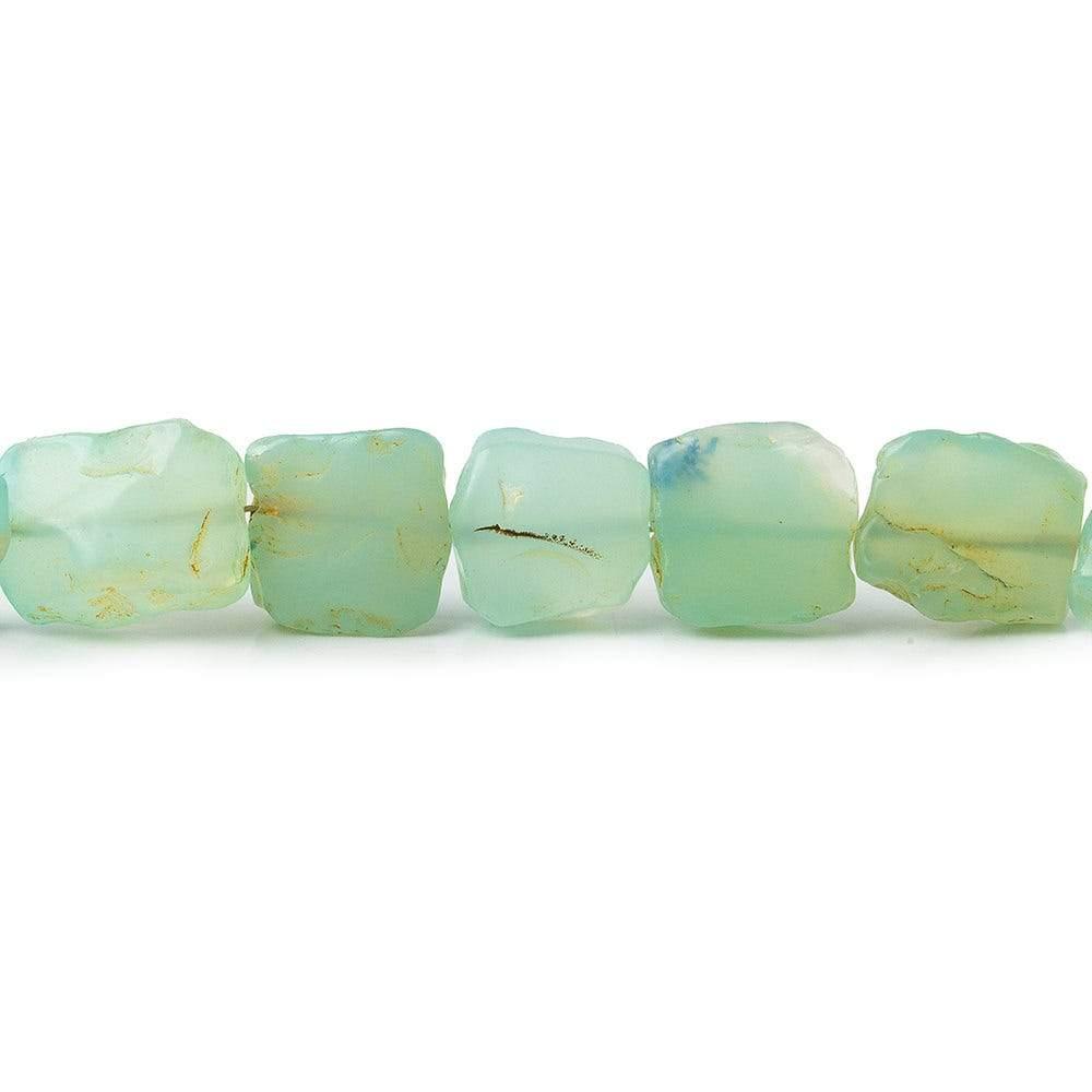 Caribbean Aqua Agate Tumbled Hammer Faceted Square & Rectangles 8 inch 13 Beads - The Bead Traders