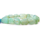 Caribbean Aqua Agate Tumbled Hammer Faceted Square & Rectangles 8 inch 13 Beads - The Bead Traders