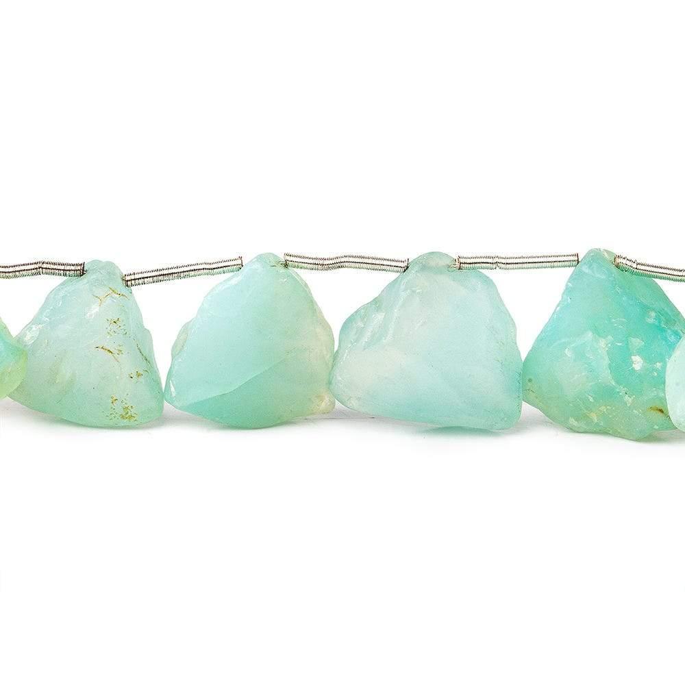 Caribbean Aqua Agate Tumbled Hammer Faceted Trillion Beads 8 inch 11 pieces - The Bead Traders
