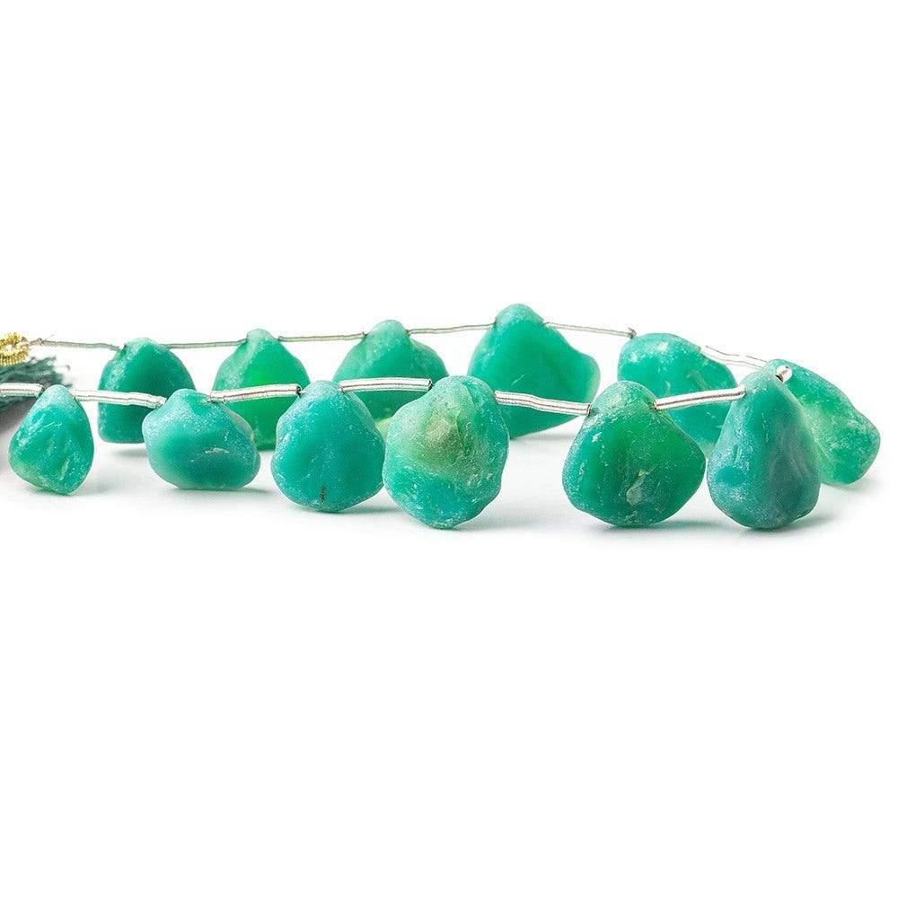 Caribbean Teal Agate Beads Tumbled Hammer Faceted Trillion 8 inch 12 pcs - The Bead Traders