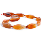Carnelian 4-Sides Marquise 16 inch 12 beads - The Bead Traders