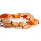 Carnelian 4-Sides Marquise 16 inch 12 beads - The Bead Traders