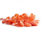 Carnelian Agate faceted pears 7.5 inch 41 beads 12x9mm - 37x20mm - The Bead Traders