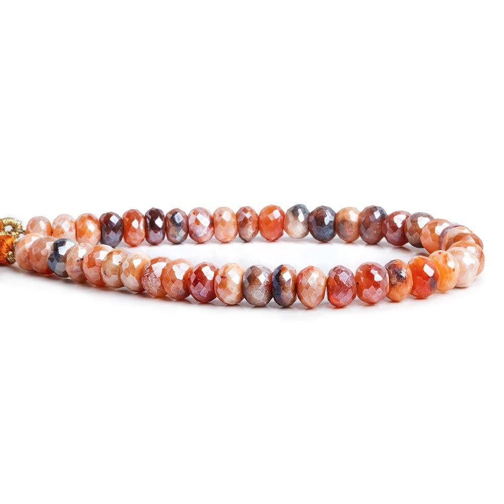 Carnelian & Agate Faceted Rondelle Beads 7.5 inch 40 pieces - The Bead Traders