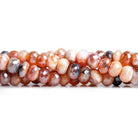 Carnelian & Agate Faceted Rondelle Beads 7.5 inch 40 pieces - The Bead Traders