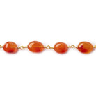 Carnelian Agate plain nugget Gold plated Chain by the foot - The Bead Traders