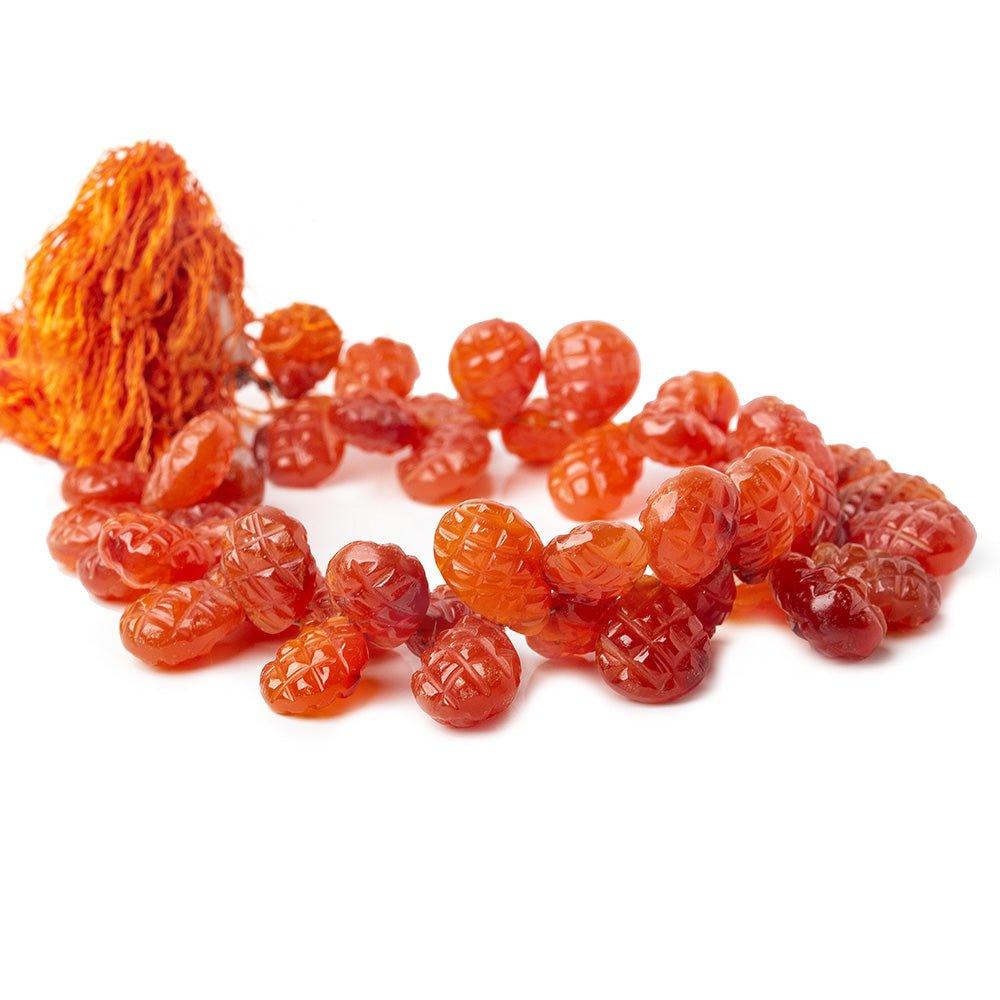 Carnelian Beads Carved 11x8-14x11mm Pears, 46 pieces - The Bead Traders