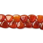 Carnelian Beads Plain Triangles 13x13mm avg Corner Drilled, 7.5" length, 30 pcs - The Bead Traders