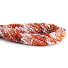 Carnelian checkerboard calibrated faceted coins 12 inch 85 pieces - The Bead Traders