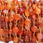 Carnelian faceted coin Gold Chain 21 pieces - The Bead Traders