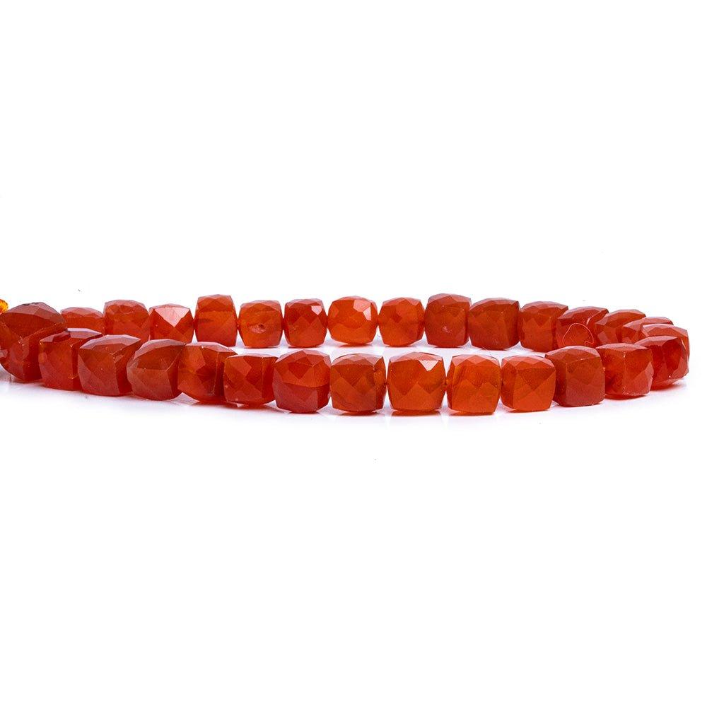 Carnelian Faceted Cube Beads 9 inch 30 pieces - The Bead Traders