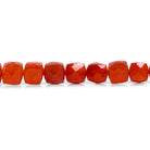Carnelian Faceted Cube Beads 9 inch 30 pieces - The Bead Traders