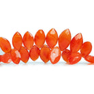 Carnelian Faceted Marquise Beads 7 inch 50 pieces - The Bead Traders