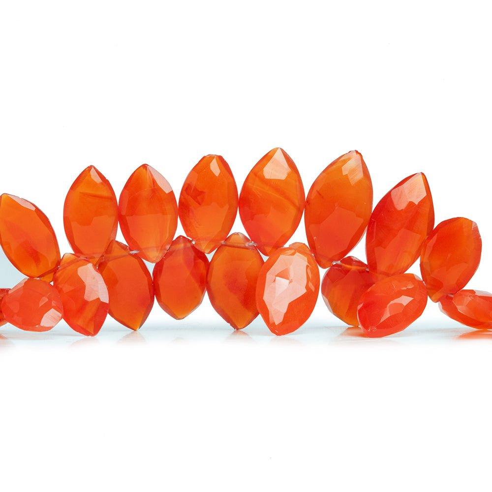 Carnelian Faceted Marquise Beads 7 inch 50 pieces - The Bead Traders