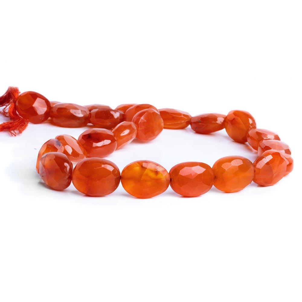 Carnelian Faceted Oval Beads 12 inch 24 pieces - The Bead Traders